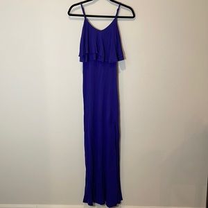 ASOS Petite Royal Blue Ruffle Maxi Dress